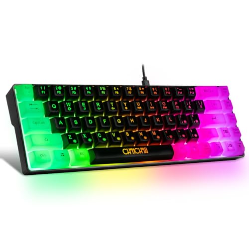 Amazon | CHONCHOW ゲーミングキーボード 薄型 68キー60%小型デザイン